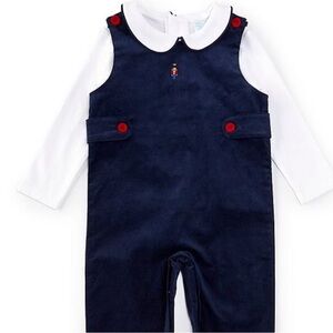Boys Smock Toy Soldier Embroidered overall set Size 24 months NWT